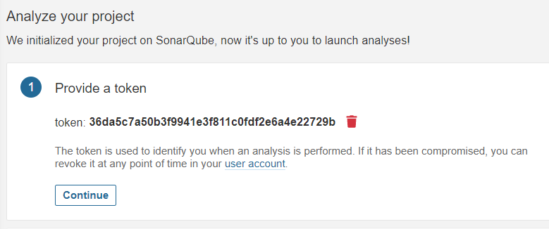 token sonarqube