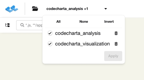 Change Maps dropdown in the top toolbar