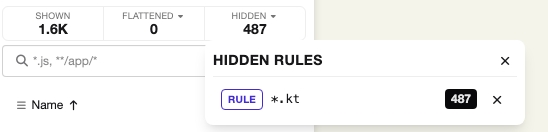 Hidden rules popup